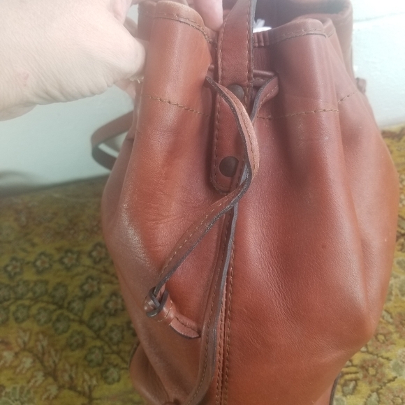 Vtg 70s Axixie aztec mexican leather bucket bag purse - Picture 4 of 11